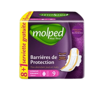 Serviettes Hygi?niques Molped – Maxi thick- barri?re de protection- Longue- 8pcs